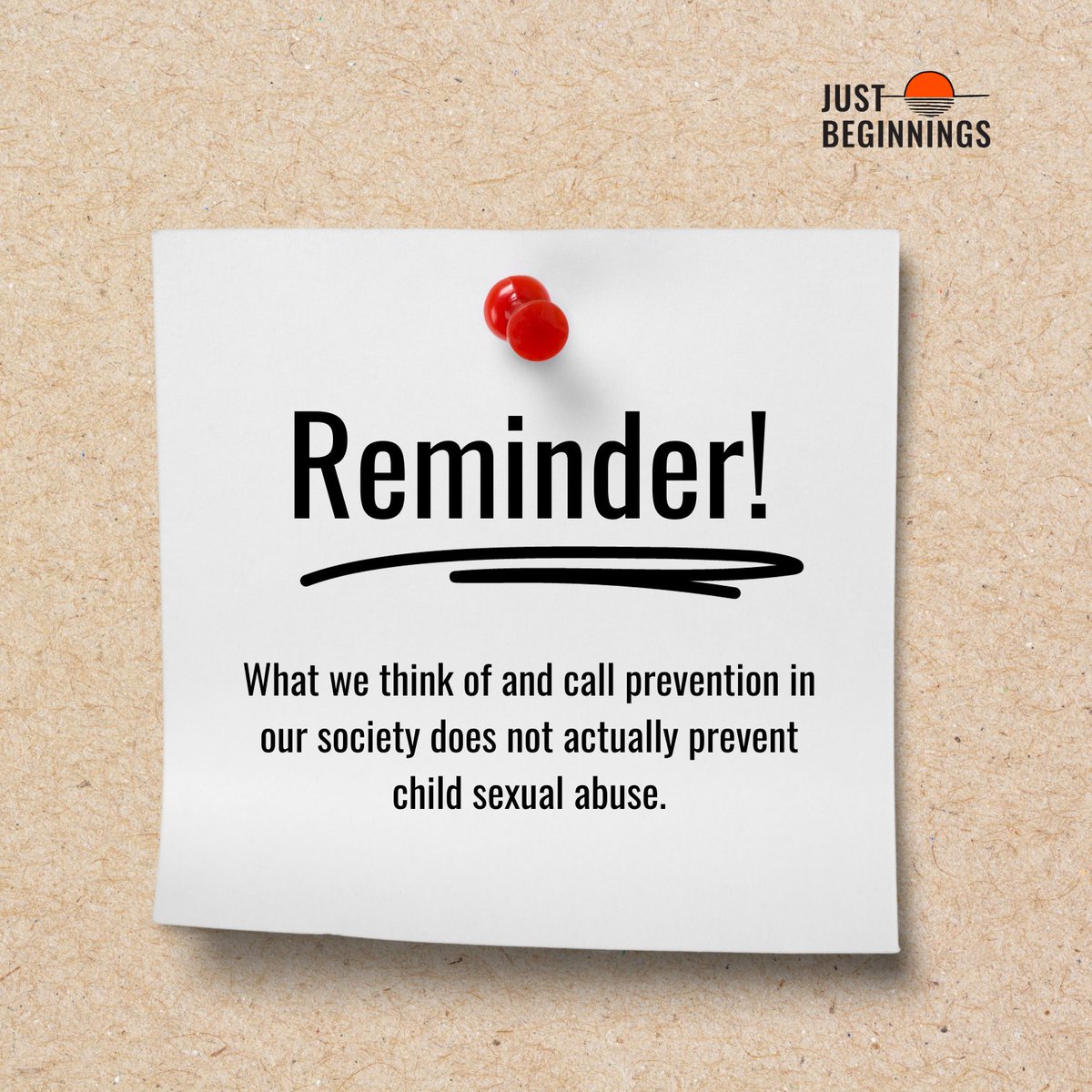 Fostering true prevention means stopping #CSA before it happens, which requires us to address the social, economic, and individual conditions that contribute to abuse.

👉 Learn about the prevention gap: justbeginnings.org/the-prevention…   

#transformativejustice #abolitionistfeminism