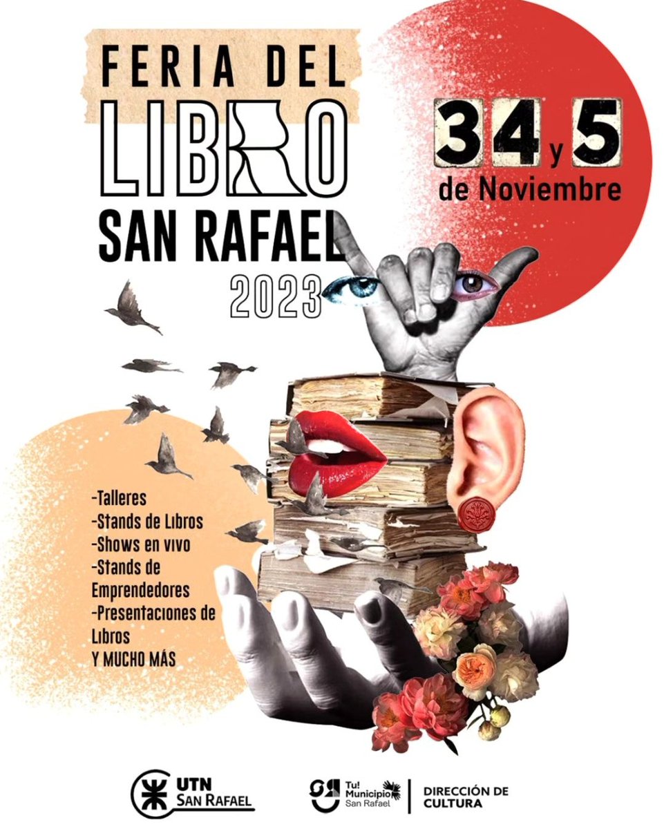 ✒️ Feria del Libro 📚 2023. 

Próximamente compartiremos el cronograma completo de las actividades que vas a poder disfrutar en la feria.

📅 3, 4 y 5 de noviembre
📌<a href="/utnsanrafael/">UTN FRSR San Rafael</a> (Urquiza 314)
Entrada libre y gratuita.

🤝 Organizan @culturasanrafael y UTN San Rafael