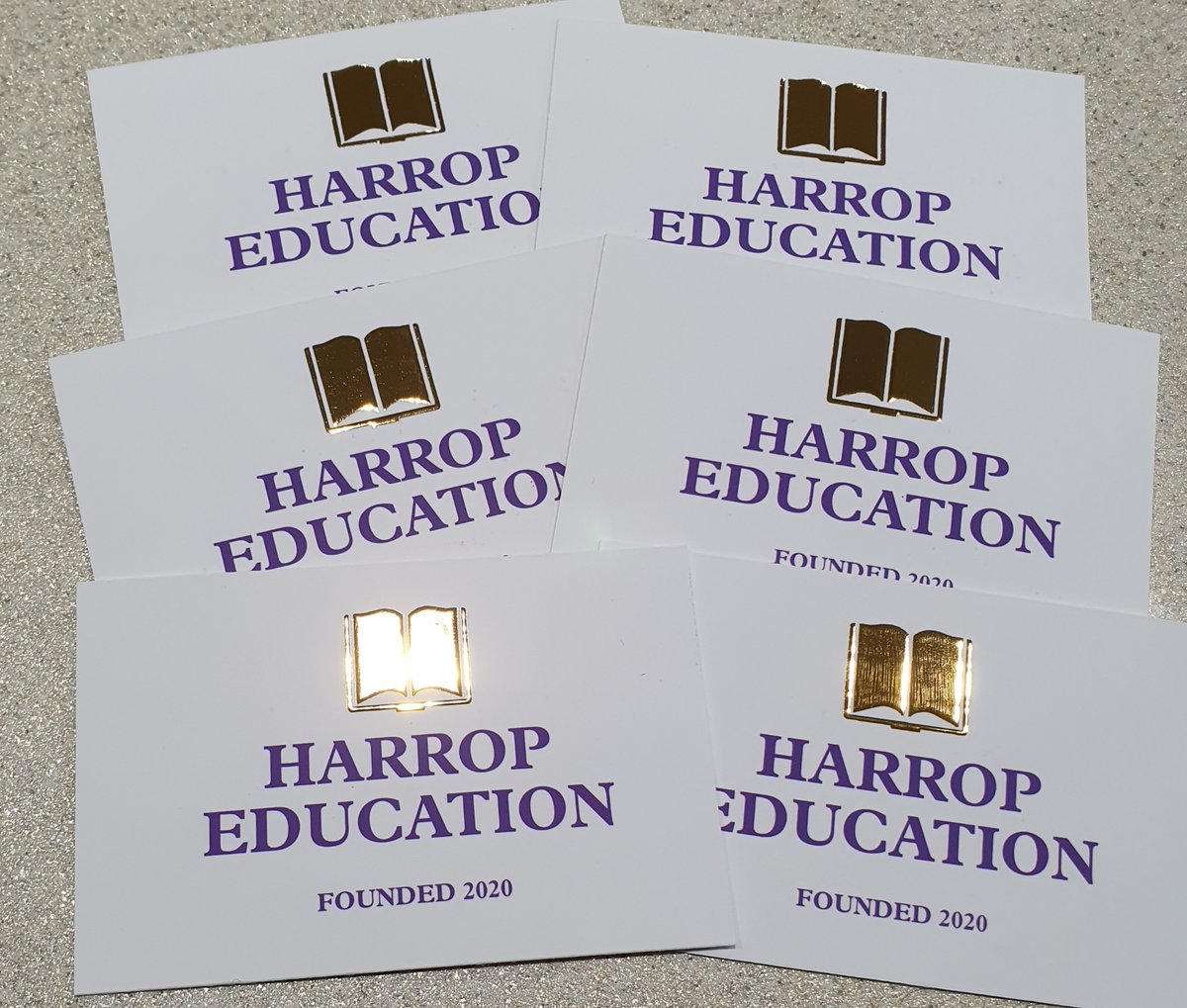 Another New Customer..
Harrop Education asked us to produce their new business cards, we advised they would look good with a raised gold foil to one side....