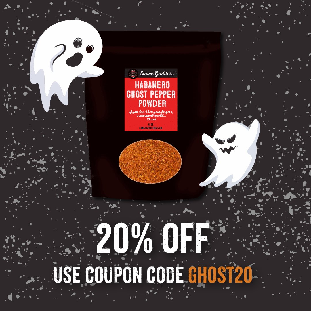 We dare you to try our most hottest spice—Habanero Ghost Pepper Powder 👻🌶️ Now 20% OFF all three sizes (1 lb, 6oz, 1oz). Use coupon code GHOST20 at checkout.

 #HappyHalloween 🎃  Coupon expires 10/31 at midnight!

#Halloween #Ghosts #GhostPepper #Hot #RedSavina #Habanero #Spicy