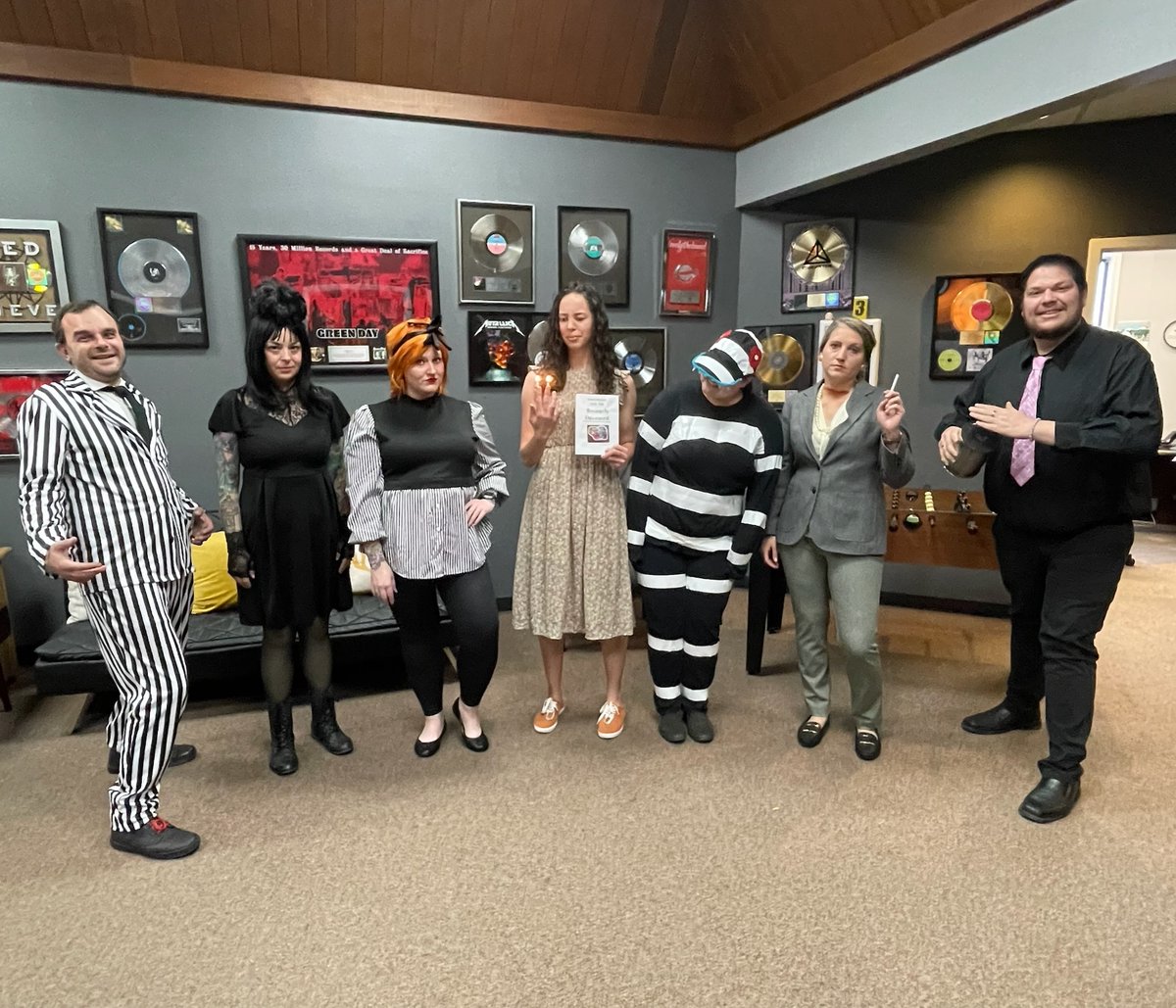 Our Hallowen spirit week is picking back up again with Beetlejuice! Take a guess at who everybody is! 

#beetlejuice #halloween
