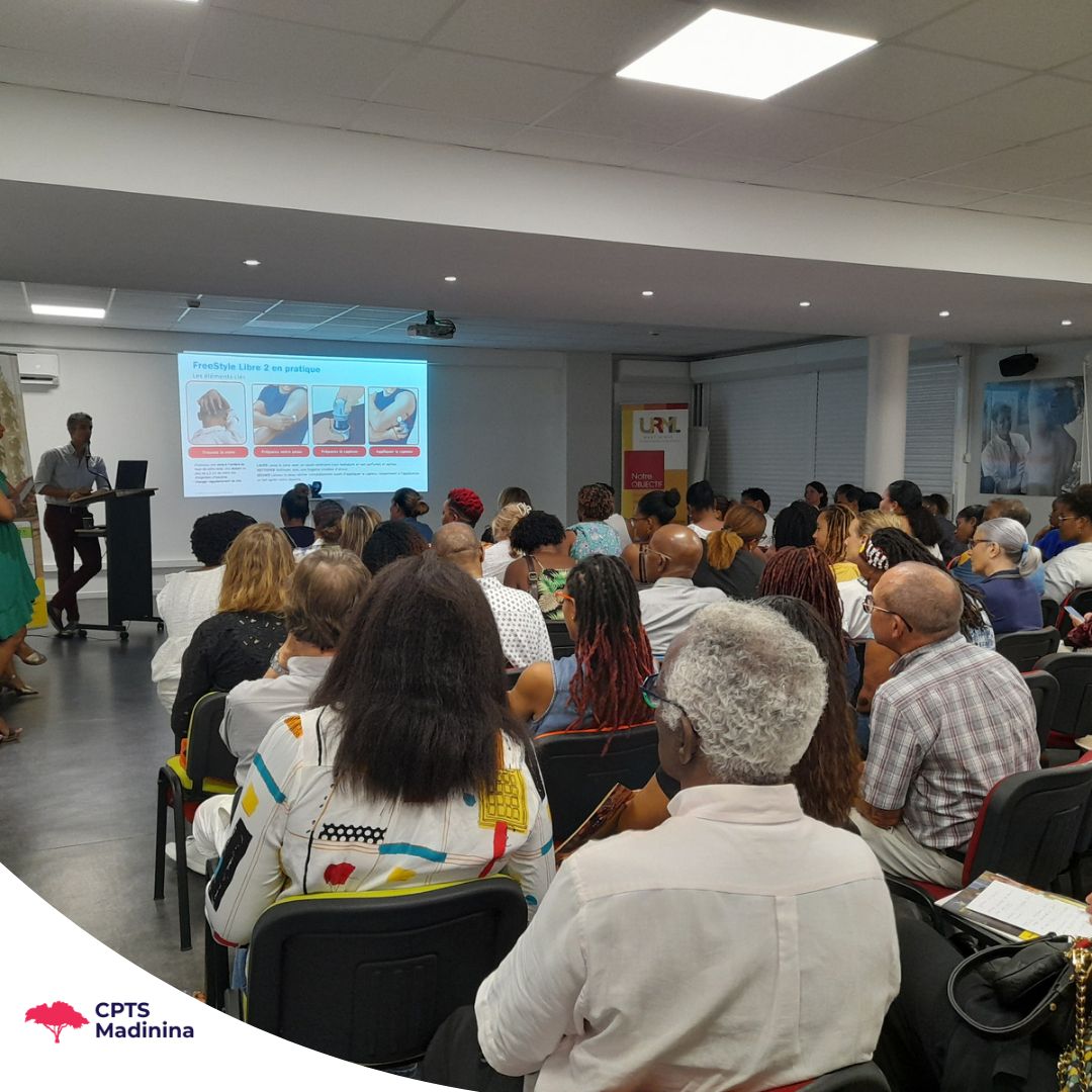 Une cinquantaine d'infirmiers et de médecins ont assisté le 24 octobre à une soirée d'information autour de la prise en charge du patient diabétique de type 2 à l'<a href="/urmlmartinique/">URML Médecins Libéraux Martinique</a>. Merci au Dr Fagour, Chef du service Diabétologie, Endocrinologie et Nutrition au CHU Martinique.