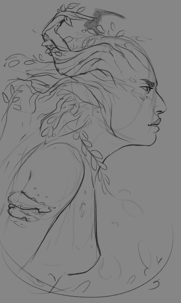 Maybe I'll turn this quick relaxing sketch into a painting sometime :') Idk, a creature/woman (?) inspired by autumn. It's been a while since I posted anything in here