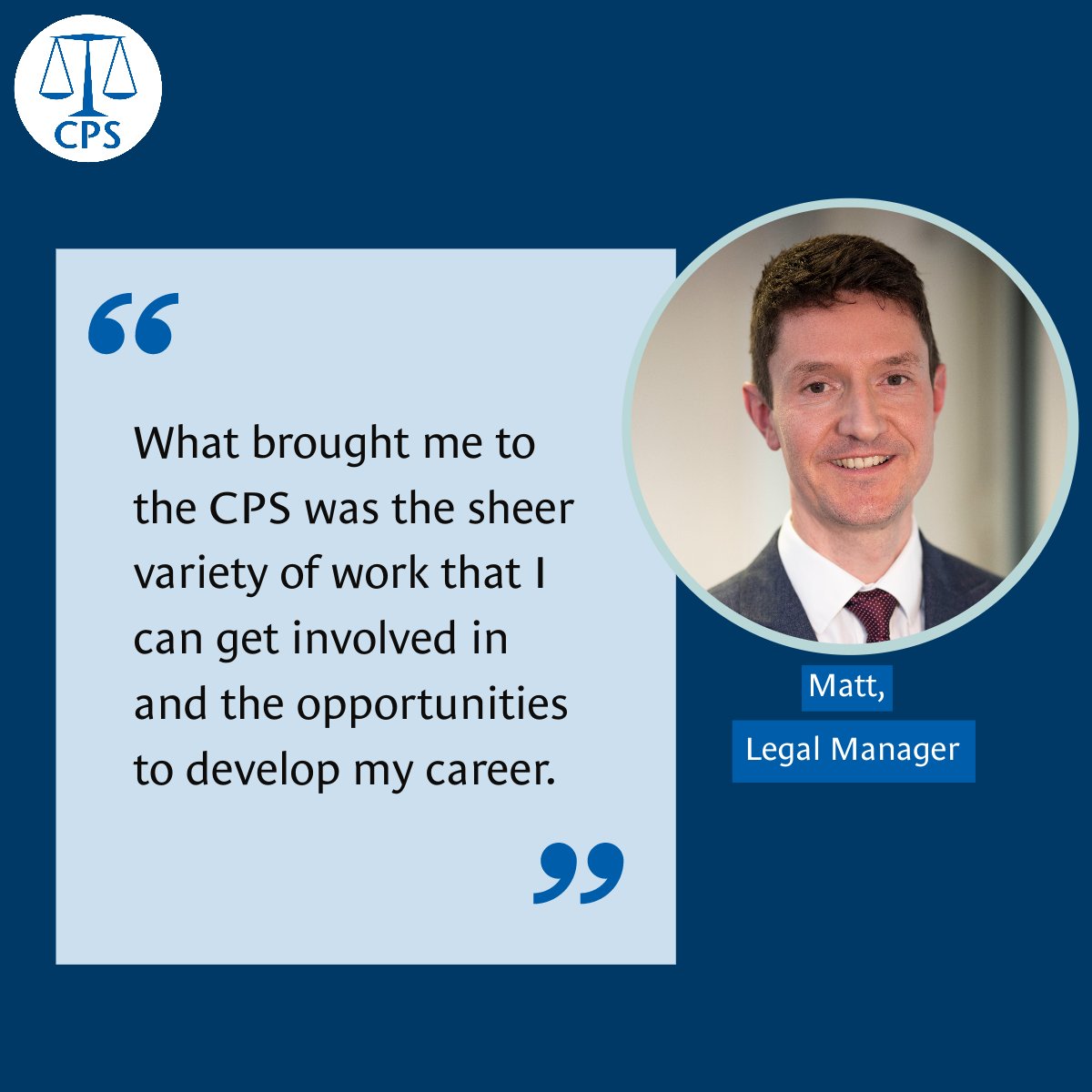 Find your purpose as a legal manager at the Crown Prosecution Service.

We offer flexible working, excellent training and the opportunity to make a real difference.

Find out more about the role and apply today 👉 cps.gov.uk/stories/hear-o…