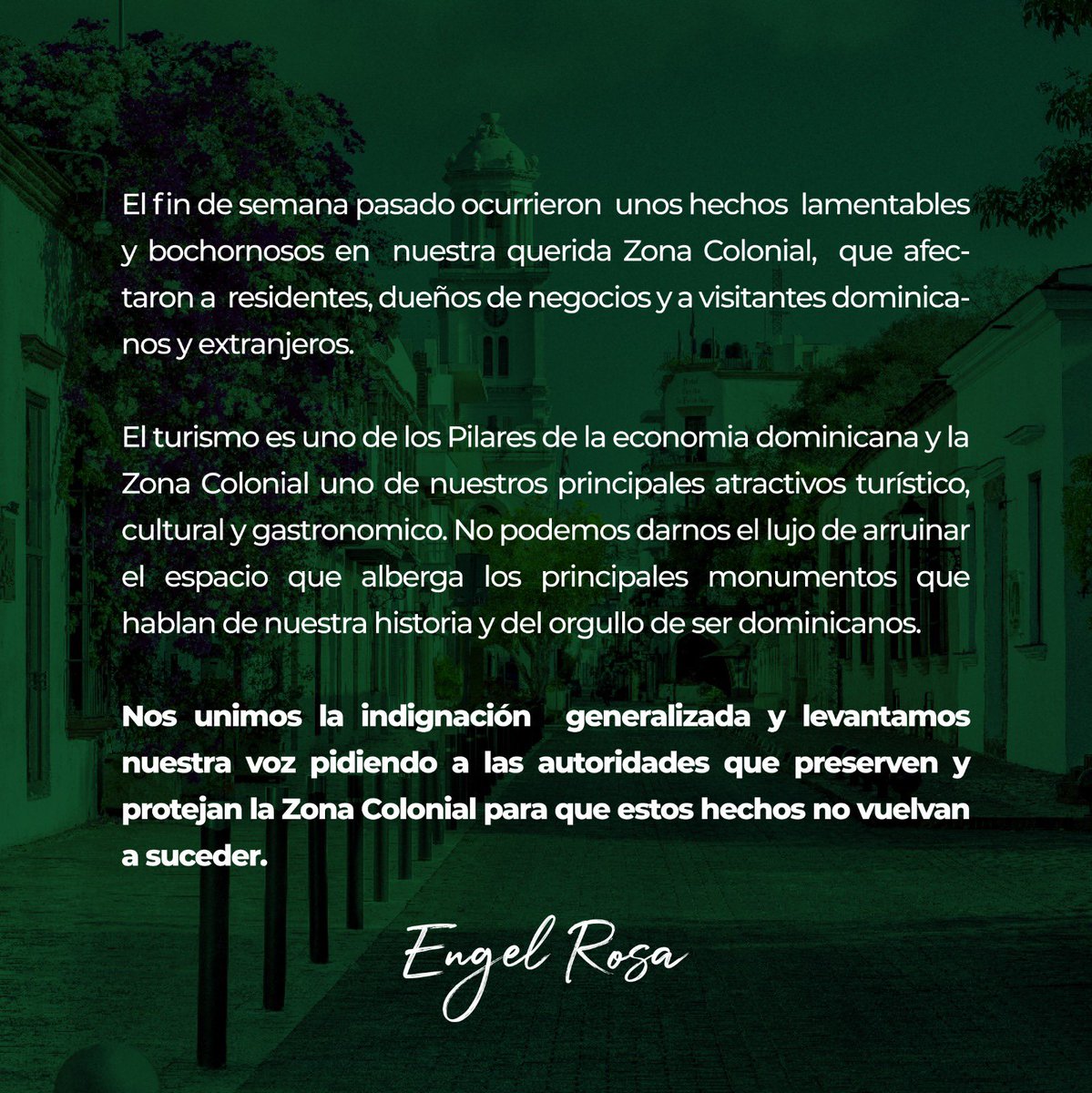 Todos juntos a una voz solicitando la protección de nuestra #ZonaColonial 🙌🏽

#EngelRosa #CircNo1DN