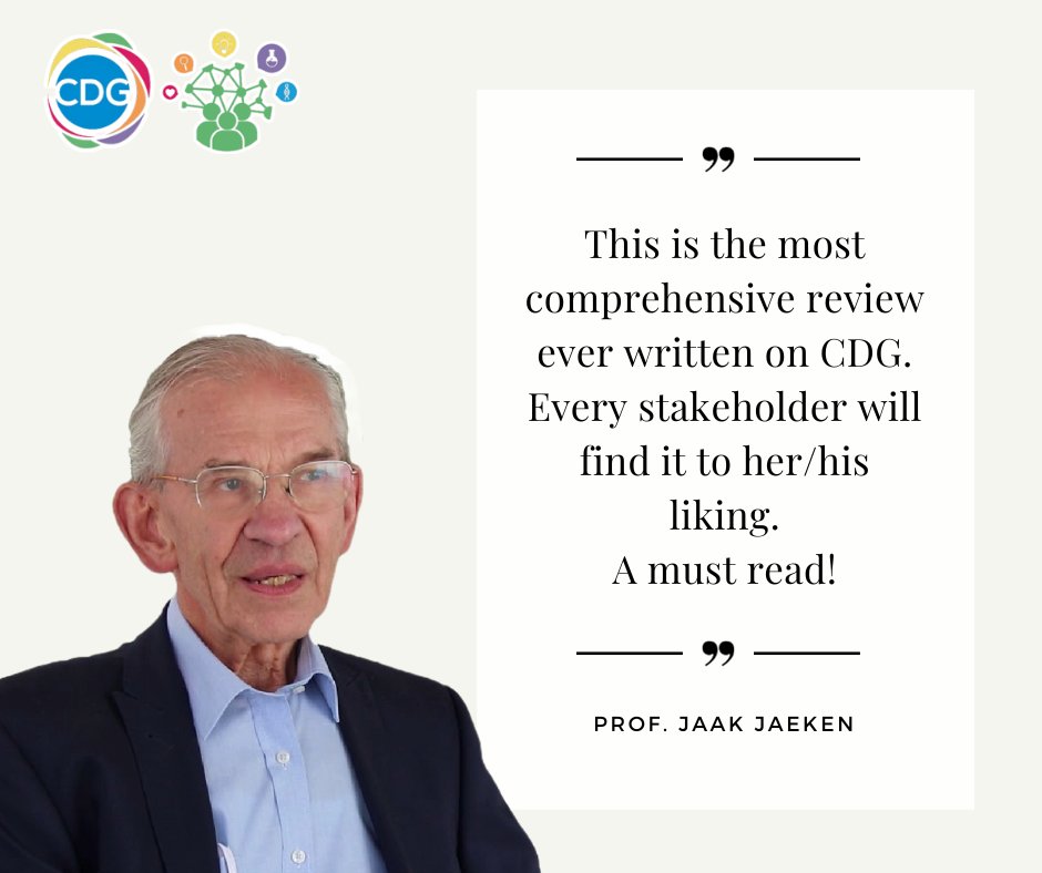🗣️ "This is the most comprehensive review ever written on CDG. Every stakeholder will find it to her/his liking. A must read!"

Curious about out new publication?
🔗 Read the Full Publication: bit.ly/CDGstateart2022

#CDGResearch #ExpertOpinion