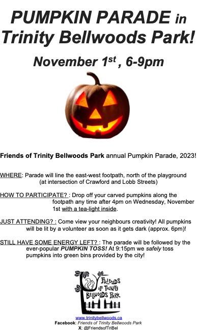 Halloween after glow! Nov 1st is the annual Pumpkin Parade🎃🎃🎃  6-9pm and P-toss 9:15pm😉 

Details: facebook.com/events/1080871…