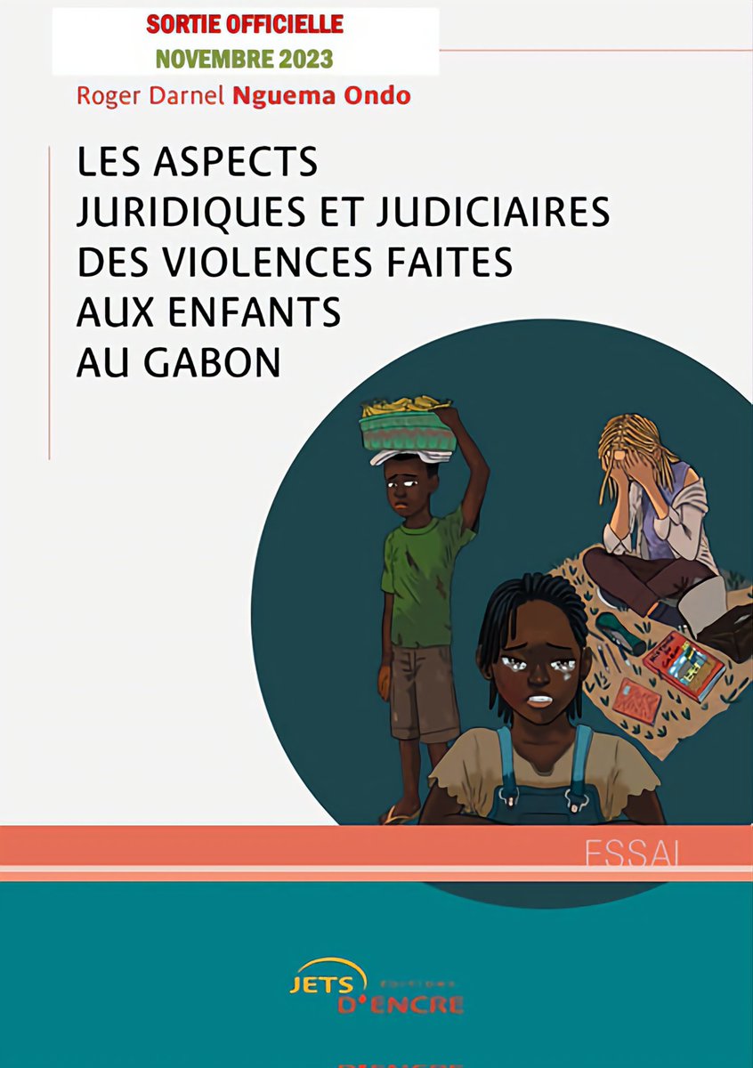 J'ai eu l'honneur de faire 
l'illustration de couverture du
Nouvel Essai de Roger Darnel Nguema Ondo qui s'intitule "LES
ASPECTS JURIDIQUES ET JUDICIAIRES DES VIOLENCES FAITES AUX ENFANTS AU
GABON".
Sortie : Novembre 
jetsdencre.fr/les-aspects-ju…