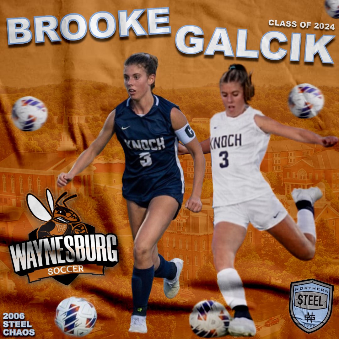 Congratulations to Brooke Galcik from 2006 Steel Chaos on her commitment to further her academic and athletic career at Waynesburg University (@WU_wsoccer). Way to go, Brooke! 👏🏽

#SteelProud #Committed #NorthernSteel