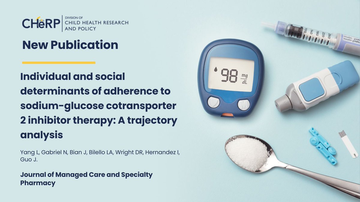 CHeRP_DPM's tweet photo. New Article! @CHeRP_DPM faculty @wrightcensored and colleagues' paper #Individual and #social #determinants of #adherence to #sodium- #glucose #cotransporter 2 #inhibitor #therapy: A trajectory #analysis is featured in the J Manag Care Spec Pharm! https://t.co/NM9zJeHPVw https://t.co/Fz3kSgi4P4