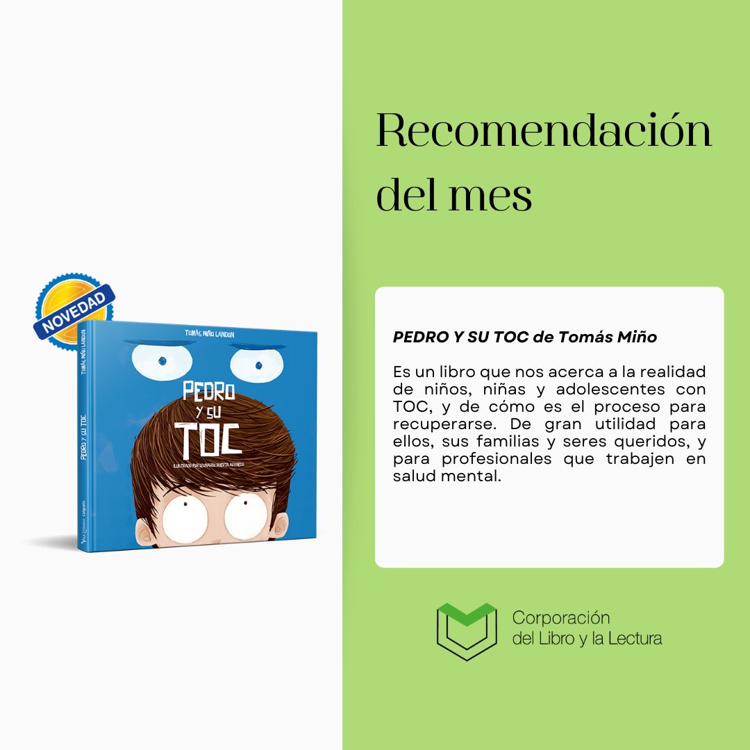 #RecomendaciónDelMesCLL | En esta oportunidad queremos destacar el libro "Pedro y su toc" de Tomás Miño, psicólogo y especialista en el tratamiento y acompañamiento de niños, niñas y adolescentes con Trastorno Obsesivo Compulsivo (TOC). 

Más info en caligrafix.cl