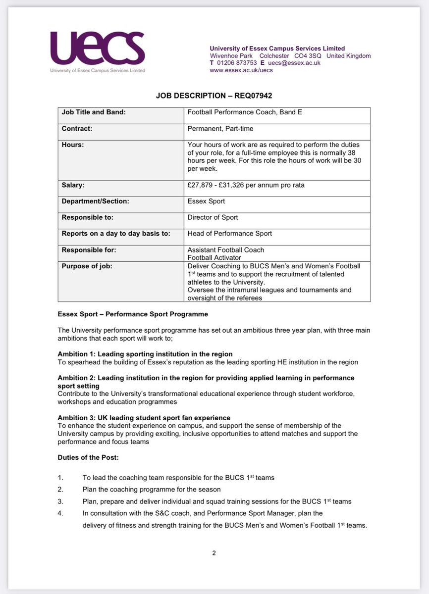 Check out our vacancy for our Football Performance Coach at Essex Sport. 

A fantastic opportunity, check it out below!! ❤️🖤 

vacancies.essex.ac.uk/tlive_webrecru…