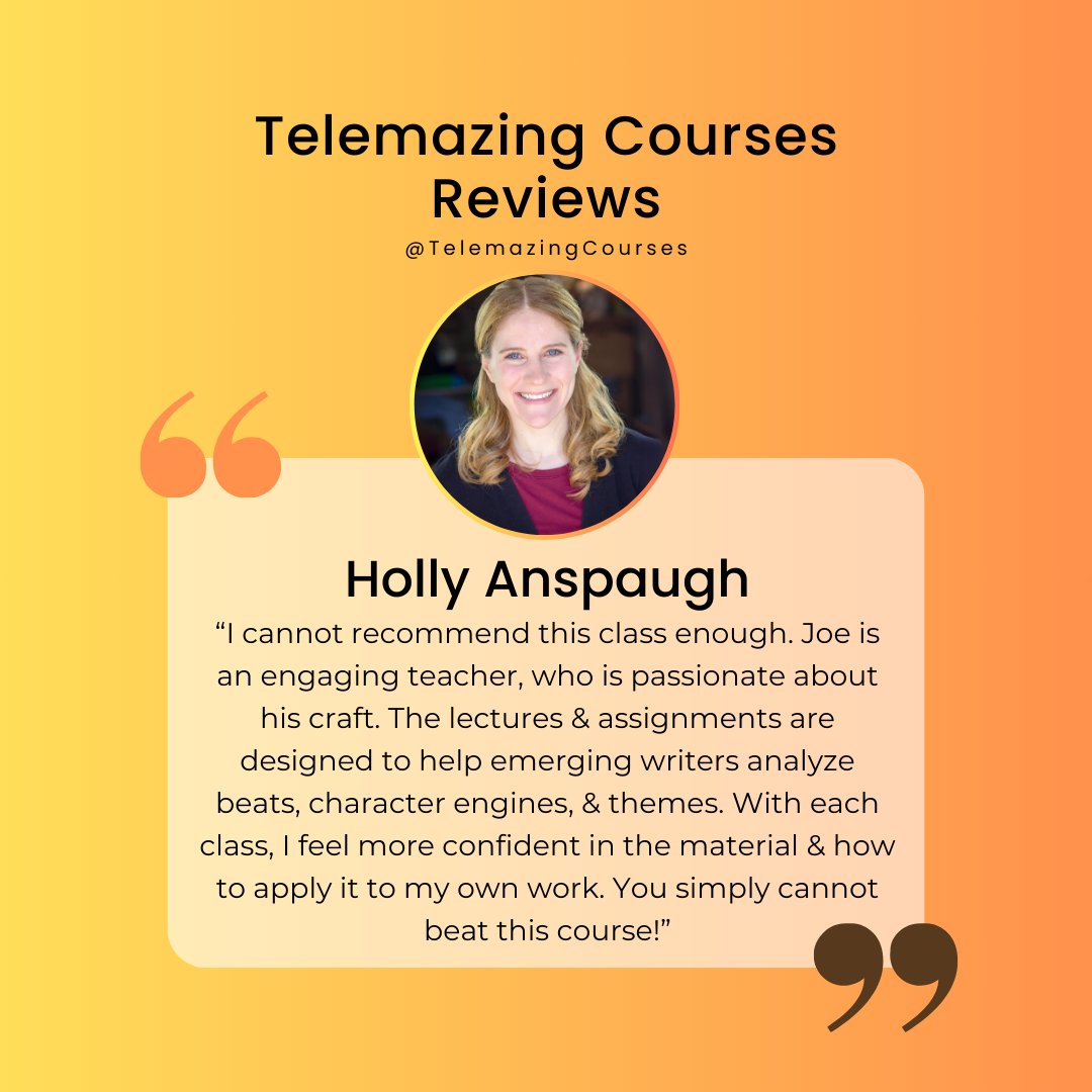 JoeMightLikeTV's tweet photo. The courses are officially a hit! 

I've received 10 thoughtful testimonials total with these new 4! So please consider joining one of my November courses today! https://t.co/m5SSQWoyf0 

I JUST moved my Build-A-Writer course to Sundays, so I hope more can sign up! https://t.co/RNODeZFUqq