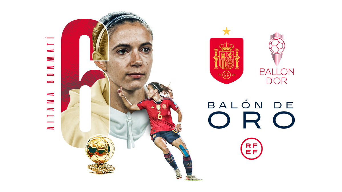 🙌 ¡¡𝗘𝗡𝗛𝗢𝗥𝗔𝗕𝗨𝗘𝗡𝗔, 𝗔𝗜𝗧𝗔𝗡𝗔!!

🏆 Tras hacer historia con España en el Mundial, <a href="/AitanaBonmati/">Aitana Bonmatí Conca</a> consigue el #BallonDor 

😍 ¡¡LEYENDA DEL FÚTBOL!!

#JugarLucharYGanar