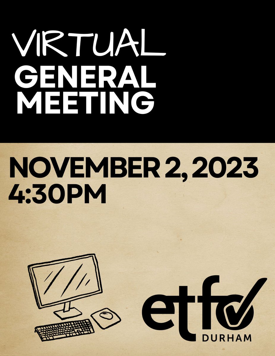 Please note: The November 2nd General Meeting will now only be virtual. Keep your eye on your email for more information.