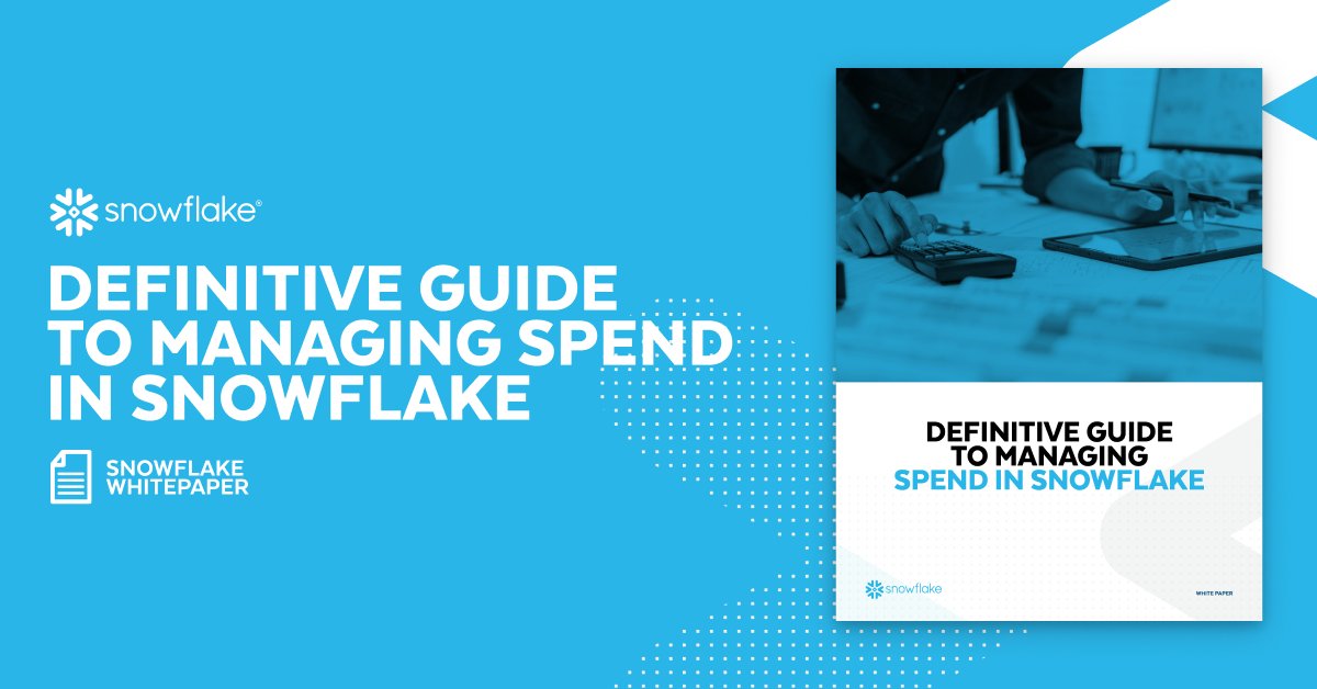 Discover how to better manage your spend in Snowflake so that you can use the platform efficiently, consume sustainably and deliver maximum business value.

okt.to/zZHigx
