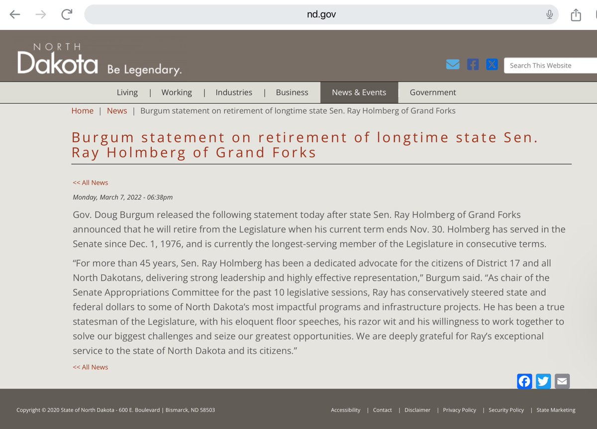 caveatdata's tweet image. Say it ain’t so @GovDougBurgum! After the glowing farewell you put out there and you KNEW. #GOPpredators kfgo.com/2022/04/21/bur…