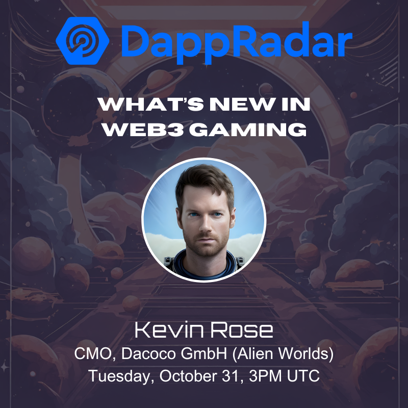 dacocoio's tweet photo. 📢 Attention Explorers!  
Tune in tomorrow at 3PM UTC for @DappRadar's X Space, where #Dacoco's CMO, @kroseranger, will share his insights on "What's New in #Web3Gaming."  

📌Location: https://t.co/uWWUANe9IY
