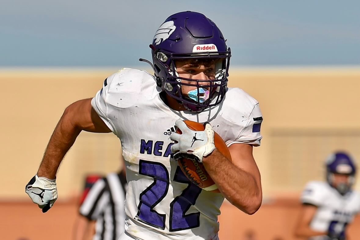 Brock Keith has had a huge senior year for the Meade Buffaloes. 100 carries for 1,402 yards, averaging 14 yards per carry and 26 touchdowns on the year. Not only a standout on the offensive side but the defensive side with 81 tackles and 5 INTS. 40 total touchdowns of the year