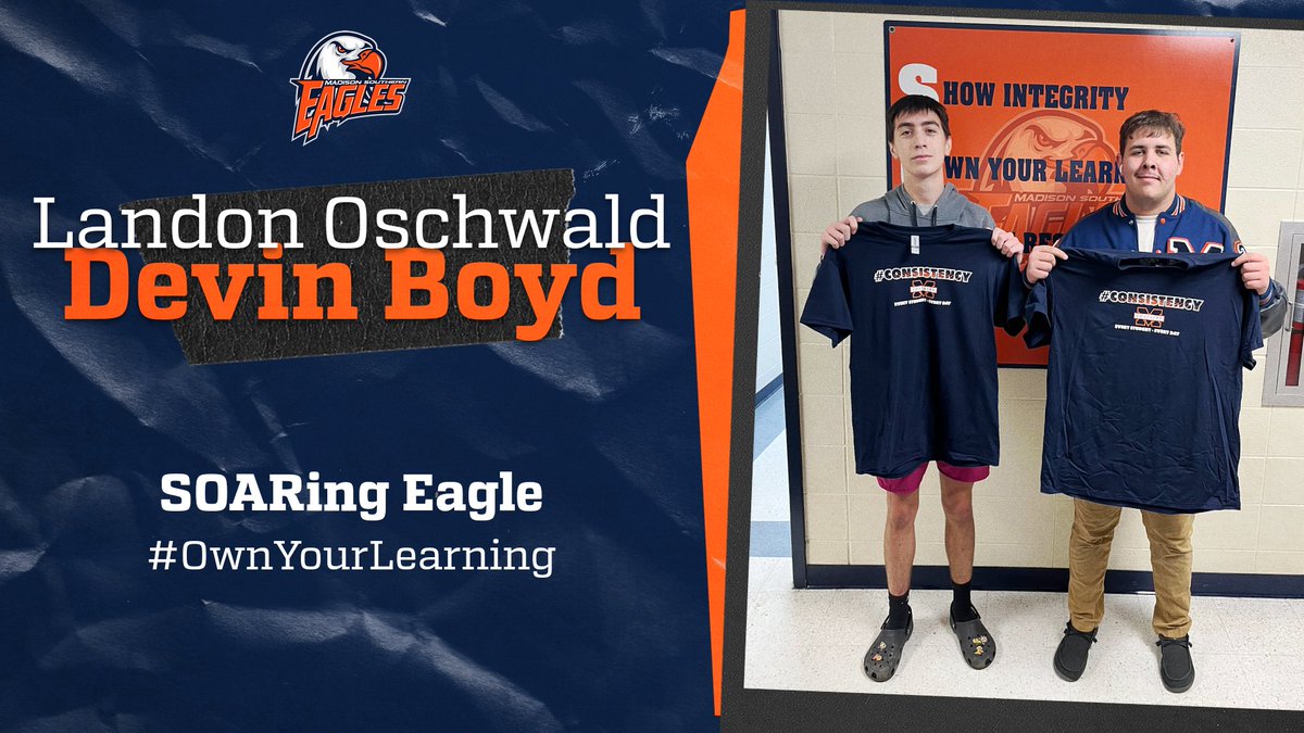 Mshs_Eagles_'s tweet image. Landon Oschwald &amp;amp; Devin Boyd spoke with underclassmen about the importance of school, grades, and giving your best effort. Great jobs guys! #OwnYourLearning