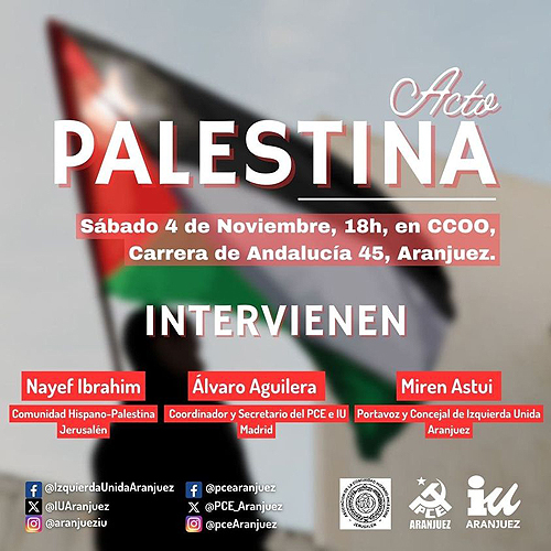 Charla del <a href="/PCE_Aranjuez/">PCEAranjuez</a> sobre la #guerra en Gaza

nuevomas.com/?p=35083

<a href="/IUAranjuez/">Izquierda Unida Aranjuez🇵🇸</a>
<a href="/C_por_Aranjuez/">Coalición por Aranjuez</a>
<a href="/lasvegasccoo/">las vegas ccoo</a>

#palestina #paz
