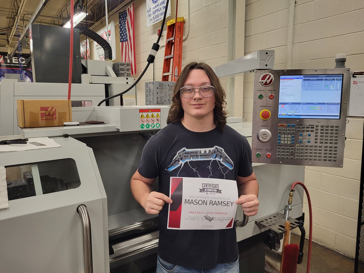 GTC Machine Tool/CNC Machining Technology (@gtc_cnc_mt) on Twitter photo #CDHS Mason just earned his Haas Lathe Operator Certification!
#haas #tncte #cncmachining <a href="/GreenevilleCity/">GCS</a> <a href="/GreeneTechCtr/">GTC - Greene Technology Center</a> <a href="/aaronflanary/">Aaron Flanary</a> <a href="/GreenevilleTown/">Town of Greeneville</a> <a href="/GreeneCoSch/">Greene Co TN Schools</a> <a href="/GreeneIndustry/">Greene Co. Industry</a> <a href="/kimbgass/">Kimberly Bolton Gass</a> <a href="/kimbunchcook/">Kim Cook</a> <a href="/TeresaBClarkson/">Teresa Berden Clarkson</a> #CDHS Mason just earned his Haas Lathe Operator Certification!
#haas #tncte #cncmachining <a href="/GreenevilleCity/">GCS</a> <a href="/GreeneTechCtr/">GTC - Greene Technology Center</a> <a href="/aaronflanary/">Aaron Flanary</a> <a href="/GreenevilleTown/">Town of Greeneville</a> <a href="/GreeneCoSch/">Greene Co TN Schools</a> <a href="/GreeneIndustry/">Greene Co. Industry</a> <a href="/kimbgass/">Kimberly Bolton Gass</a> <a href="/kimbunchcook/">Kim Cook</a> <a href="/TeresaBClarkson/">Teresa Berden Clarkson</a>