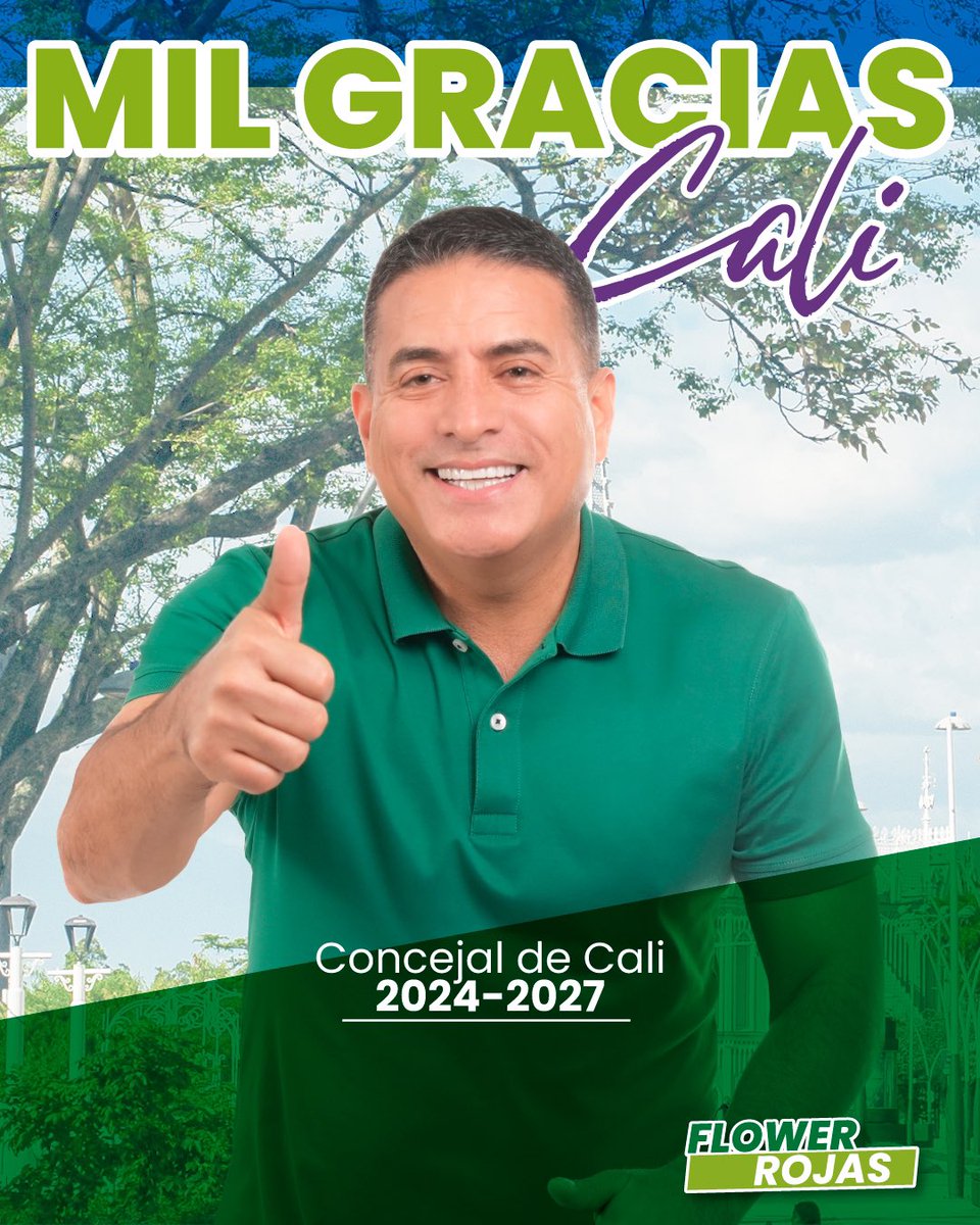 flowerojas_'s tweet photo. ¡Más de 17 mil gracias a todos los caleños que me han brindado su apoyo en este emocionante proyecto del Concejo de Cali 2024-2027! 💪Su confianza es mi mayor motivación para trabajar arduamente en beneficio de nuestra hermosa ciudad. Juntos construiremos una mejor Cali. 💚👏 https://t.co/tmYEV3oWKa
