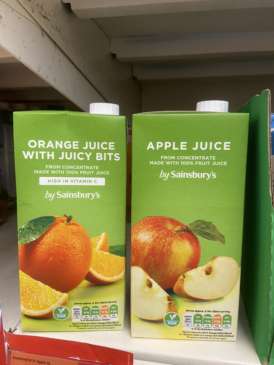 KevSTAR80's tweet photo. @sainsburys A bit confusing don’t you think? I thought the orange juice was in blue packaging? https://t.co/6L8PhTE13u