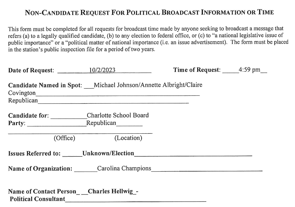 The <a href="/meckgop/">MeckGOP</a> was hoping they could sneak some candidates on to the Mecklenburg school board with their "CMS Unity" tactic. After all, lying to voters worked for them with Tricia Cotham - why not now?

But people have caught on. And we've got receipts.
mailchi.mp/wfae/cms-schoo…