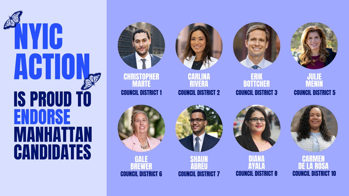 Presenting our slate of endorsed candidates running for City Council in Manhattan. These leaders persistently champion immigrant communities and New Yorkers, showcasing their unwavering commitment to creating a more inclusive city for all.