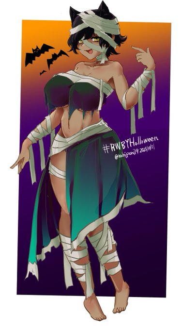 Here' my contribution for #RWBYHalloween !I drew Kali as mummy, Happy Halloween#RWBY #GREENLIGHTVOLUME10 