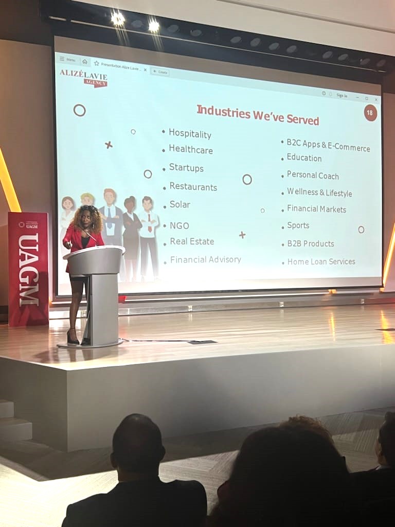 Congratulation to our CEO @Alize Utteryn who did her 1st presentation in Spanish in Puerto Rico at the Global Trade Convention #Puertoricospeakingengagement #workfromwherever #alizelavieagency #global #internationalrecognition #globaltradeawards2023 #globaltradechamber