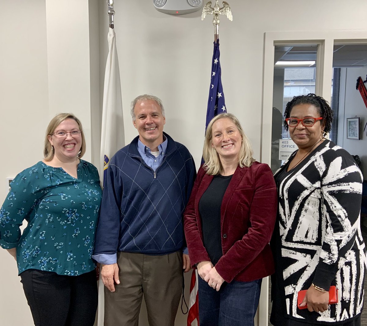 masshirecentral's tweet photo. We LOVE visitors… especially good sports like our @maworkforce leaders! (Thanks for the informal and formal photos) @RaijaVaisanen @masshirecenter #workforcedevelopment @WorkforceInvest https://t.co/rae8yY4CC6