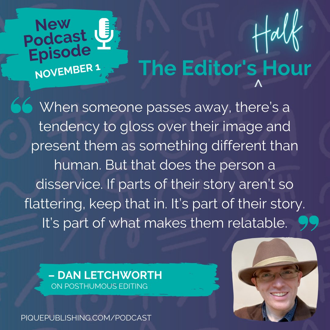 @DanLetchworth  shares his words of wisdom about posthumous editing in the upcoming episode of The Editor's Half Hour. Stay tuned on Nov. 1 when we drop the next episode!

#posthumousediting #developmentalediting #copyediting #copyeditor #editorialservices #publishingservices