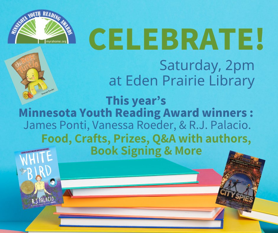 Don't Forget! ward Ceremony and Celebration his Saturday @ 2pm at the Eden Prairie Library.