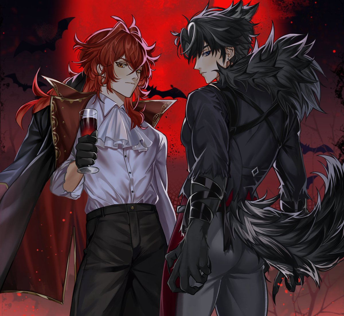 Yoruhimeo's tweet image. Vampire and werewolf

#GenshinImpact #Diluc #Wriothesley