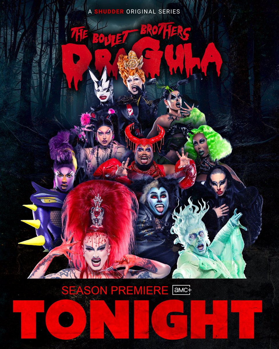 BBDragula's tweet photo. Tonight’s the night! Join us on Shudder &amp; AMC+ (12AM ET / 9PM PST) #bouletbrothersdragula https://t.co/BRp0e1NNF2