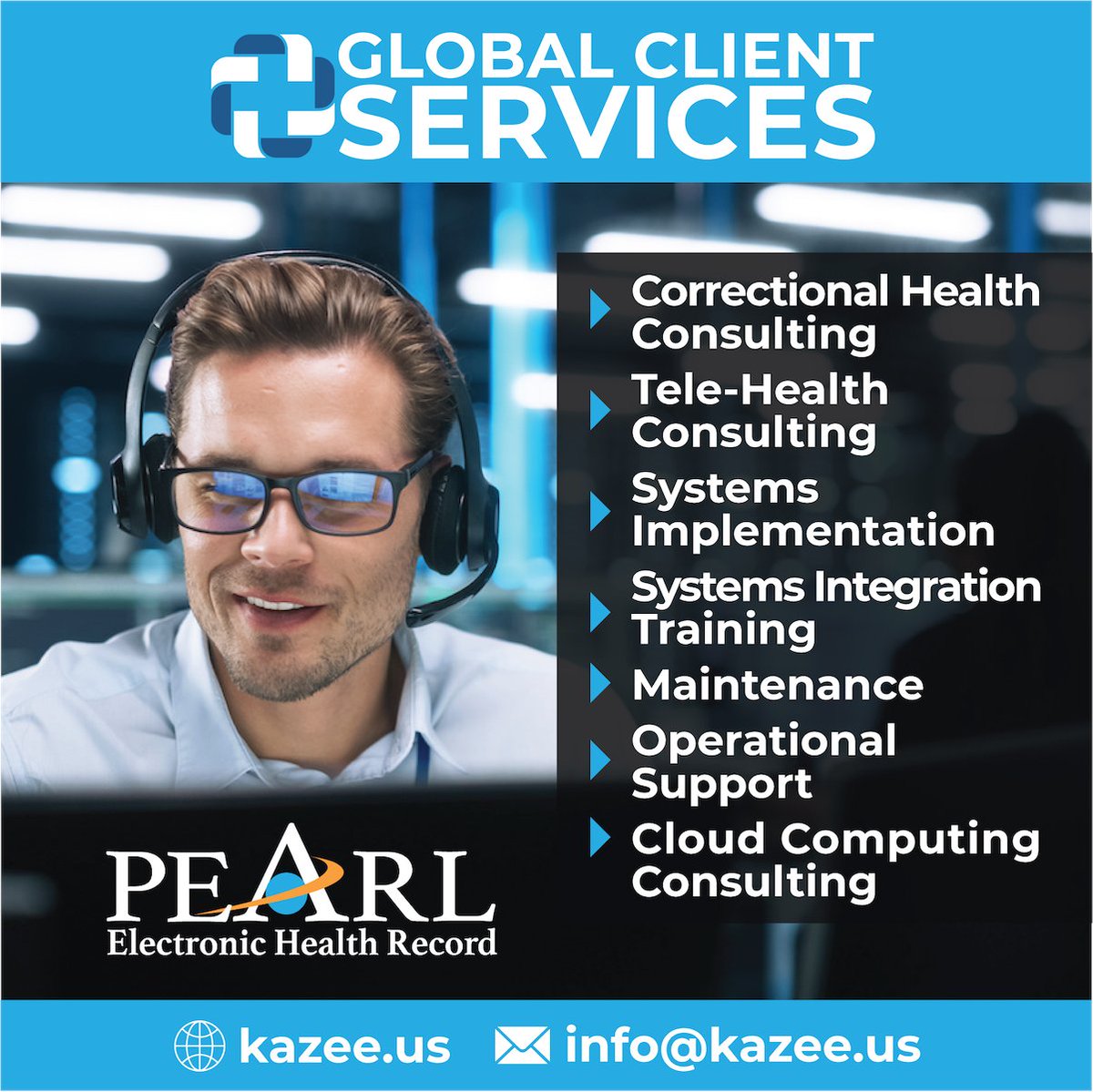 KazeeInc's tweet photo. OUR GLOBAL CLIENT SERVICES
PEARL® is a premiere Electronic Health Record (EHR) System that enhances our customers' business processes by providing reliable health information technology solutions.
Want to learn more about our products and services?

https://t.co/qwg9eDapHO https://t.co/ZFDD1kHRZ9