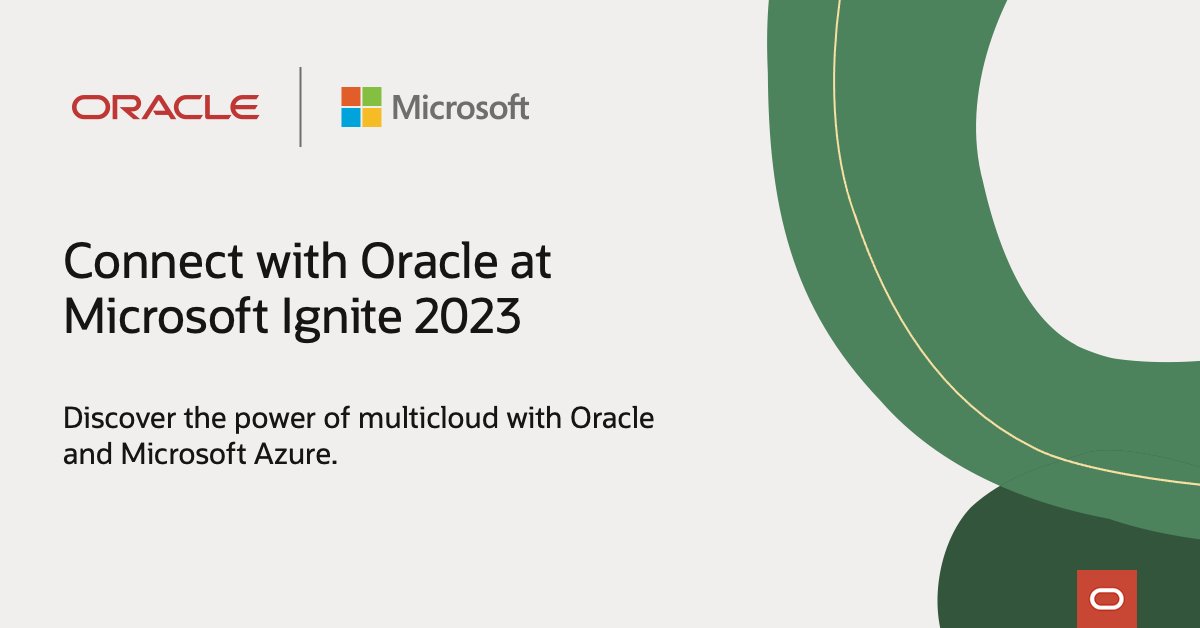 scrossoracle's tweet image. Get details about Microsoft and Oracle&apos;s partnership at Microsoft Ignite 2023! Stop by @Oracle&apos;s booth to speak with experts and request a demo. social.ora.cl/6010ucCw0