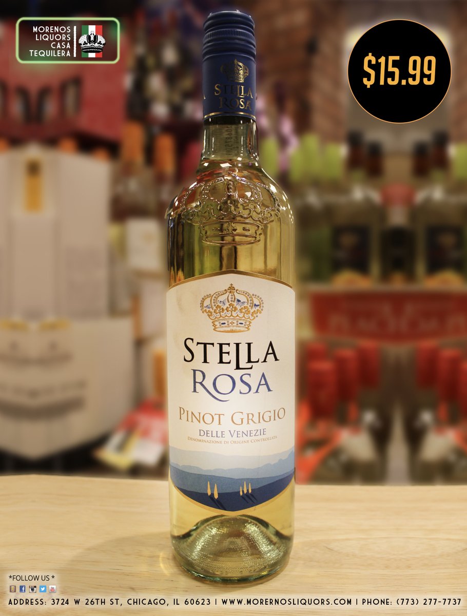 STELLA ROSA PINOT GRIGIO!
Unlike the rest of the Stella Rosa brand that is semi-sweet and semi-sparkling, This Pinot Grigio is dry like traditional wines. With 12% ABV this Italian wine is best served chilled

#wine #Cheers #TasteTheMagic #Stellabrate #WineLover #HallowineSeason