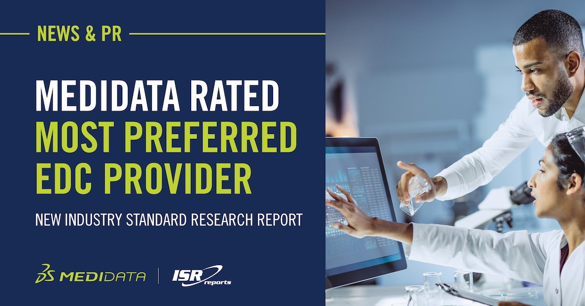 saralaramesh's tweet photo. .@Medidata was rated first in @ISRreports’s Electronic Data Capture (EDC) Provider Assessment! Learn why my company’s groundbreaking solutions come out on top: https://t.co/u79Be2kr6S https://t.co/ORZiR2nBXd