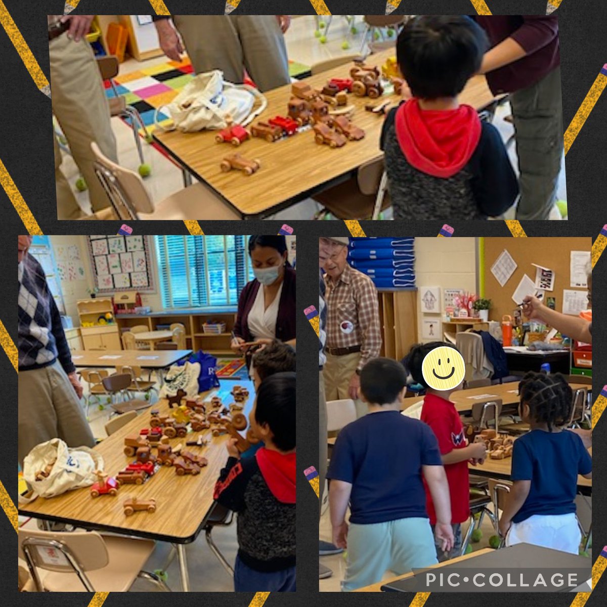 Woodworkers for Children Charity came to donate wooden homemade toys to the PEP, Head Start, &amp; PreK <a href="/WGES_mcps/">Washington Grove ES</a> classes!  Every child got to pick their own toy to take home ❤️ Thank you Mr. Ierardi! woodentoy.org