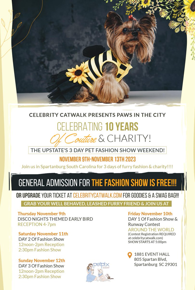 Over 50 furry fashionistas are hitting the catwalk for charity in 10 DAYS <a href="/MargaretAnnOnTV/">Margaret-Ann Carter</a> <a href="/GoUpstate/">Herald-Journal</a> <a href="/foxcarolinanews/">FOX Carolina News</a> <a href="/AccessCarolina/">Access Carolina</a>