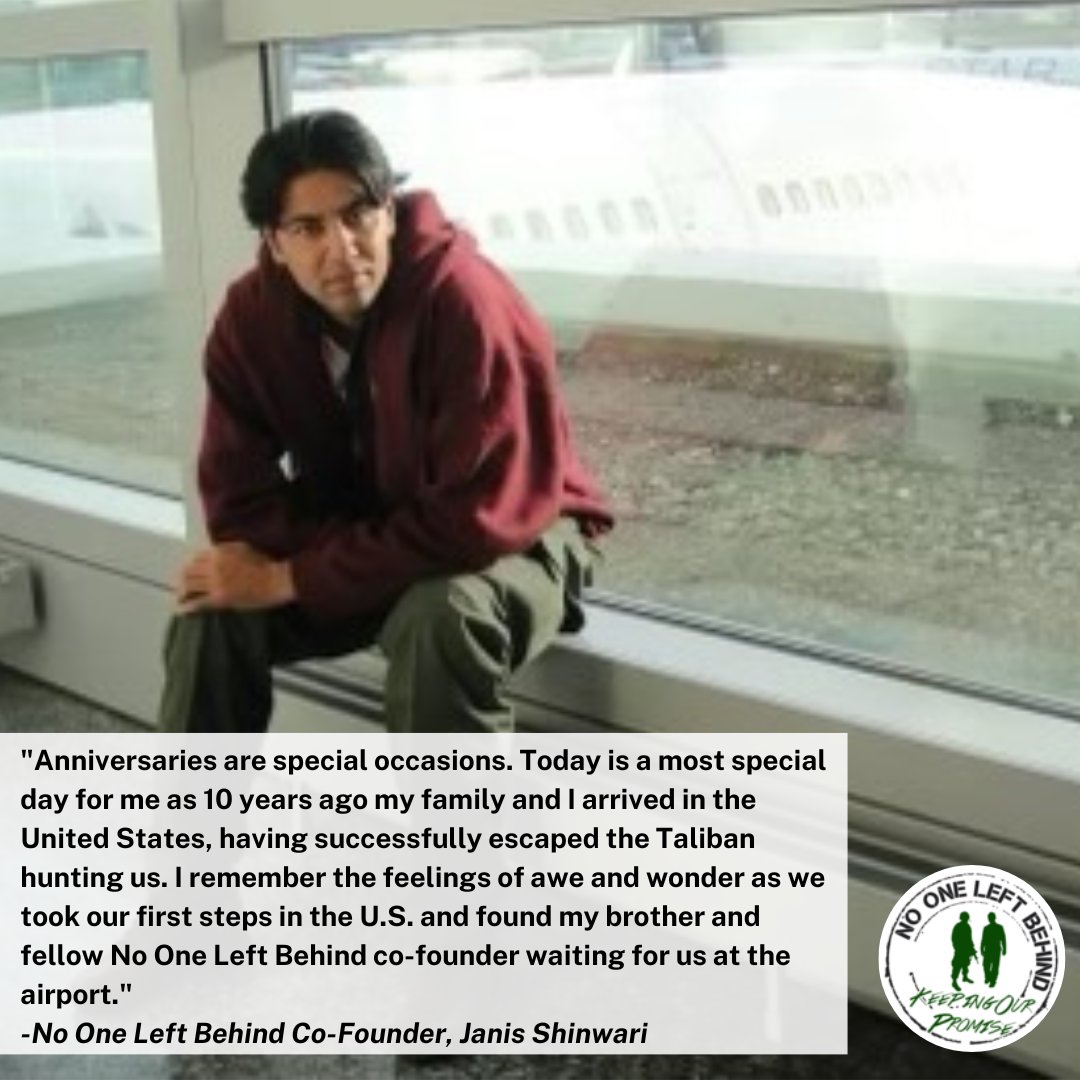 Ten years ago, <a href="/n1leftbehind/">No One Left Behind</a> Co-Founder, Janis Shinwari’s life changed forever as he safely arrived in the United States with his family. As a result of his arrival, thousands of other lives would go on to be impacted because of his resilience and kindness.