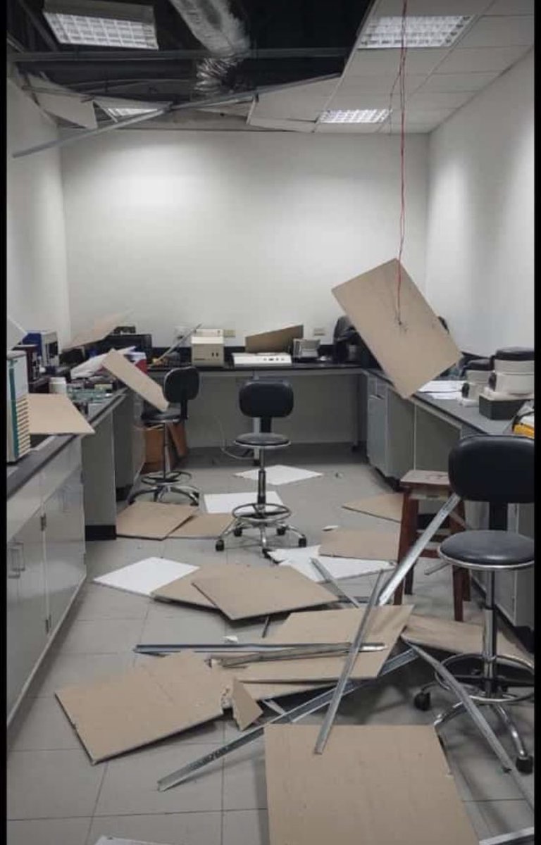 DrDelMar's tweet photo. Faculty of Medical Sciences- UWI today after the earthquake https://t.co/UXR8ripuei