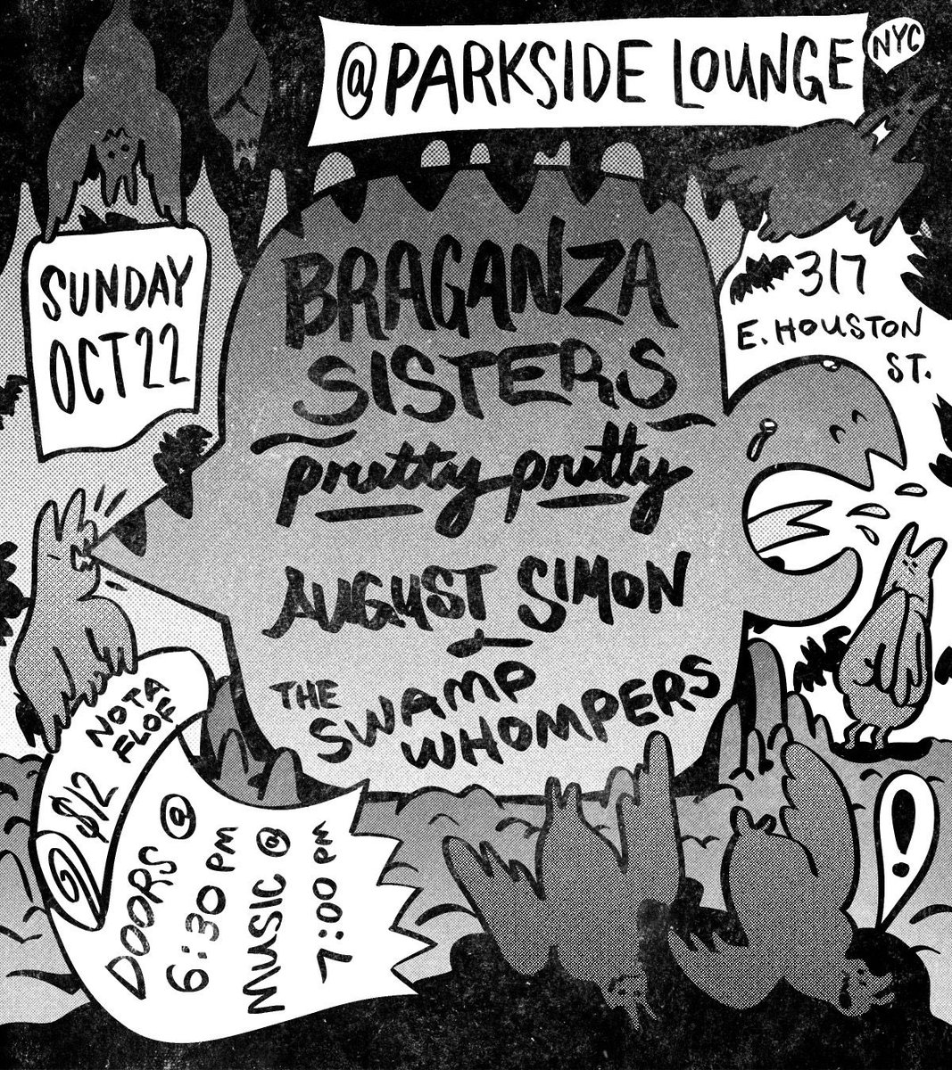 show flyers from this year :) shout out to cherry from the swamp whompers for letting me make these <333