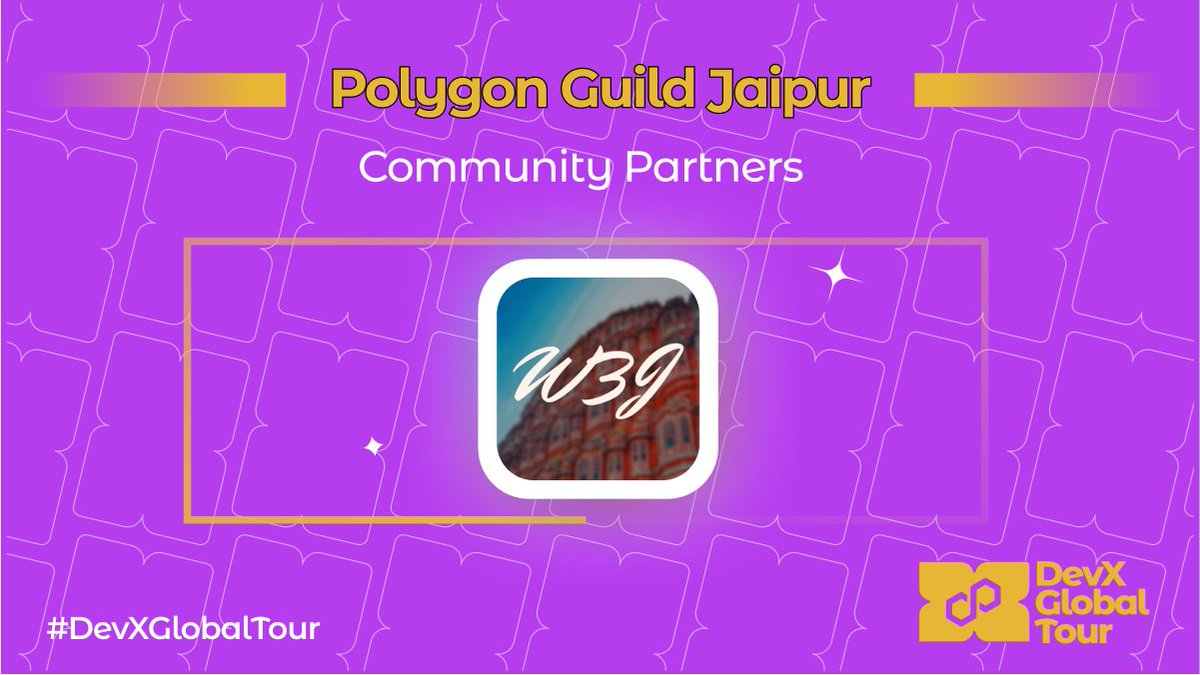 ✨We're delighted to reveal our community partner <a href="/web3jaipur/">Web3 Jaipur</a> for the #Devxmeetup,Building the Web3 Ecosystem in Jaipur🚀, it is a Home to Builders, Creators, Community Managers &amp; Developers from Rajasthan.

To register for the event 👇
 lu.ma/DevXJaipur