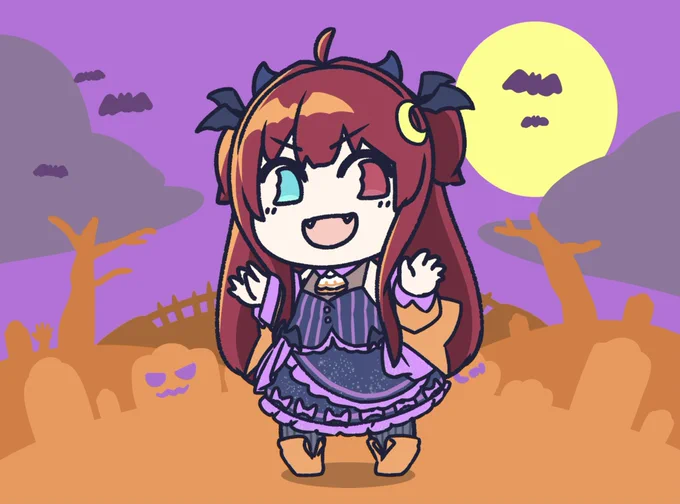 ロアちゃん今日は10月31日ハロウィーン 10月最後に仮装して悪戯しに行ってお菓子を貰えるだなんて子供にとって嬉し楽しいイベントだよね ロアちゃんはどんなお菓子が食べいかな? 好きなお菓子いっぱい食べてこ〜  今までハロウィーンな時に描いたロアちゃんなやつ  #ロアちゃんへ