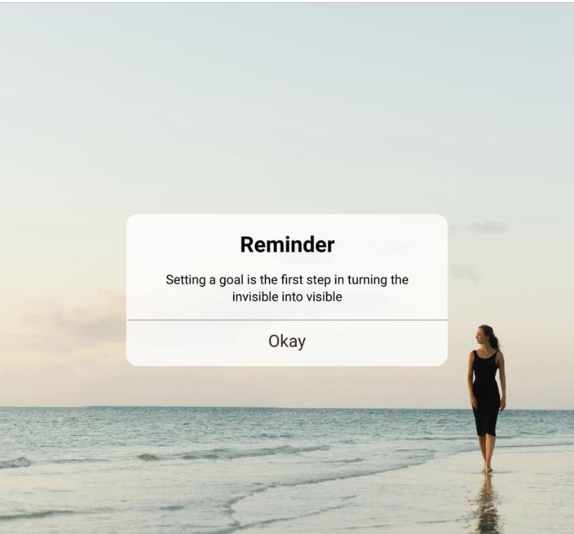 REMINDER:
Setting a goal is the first step in turning the invisible into visible.

Let’s goooooo

#LetsGrowTogether 
#growthmindset 
#WhatWeCanDoForYou 
#letsdothis
#habitforming 
#mondaymotivation