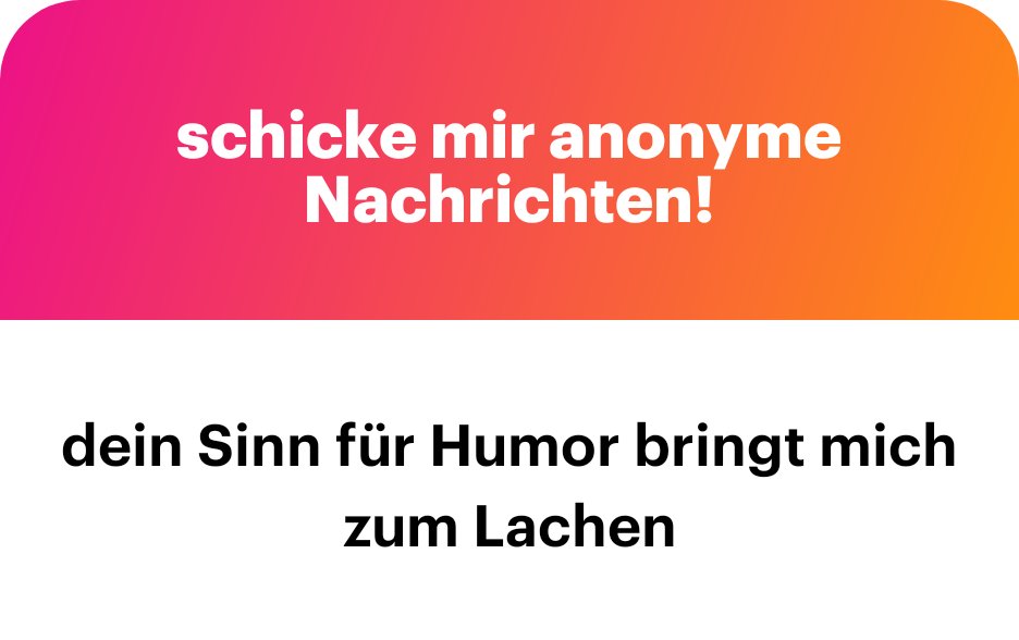 Das freut mich ehrlich.
